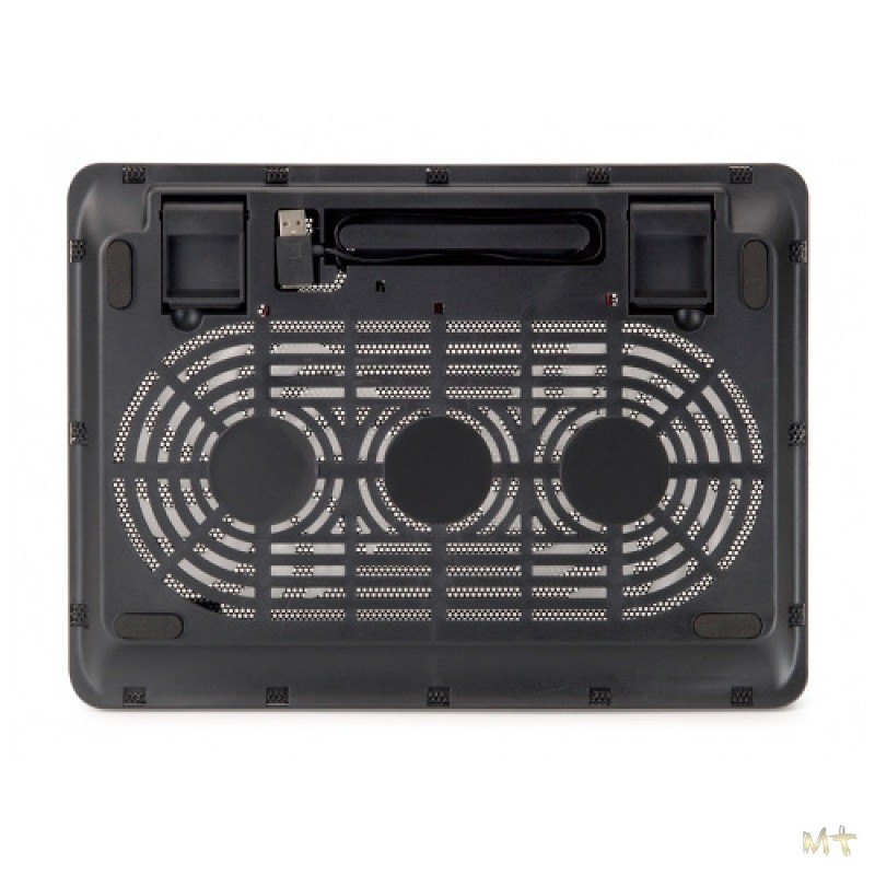 Conceptronic Base de Refrigeración Dual para Portátiles hasta 17 Pulgadas - Color negro - 2 x Ventiladores de 12,5 cm - Alimentación USB - No Necesita conectarse a la Corriente - Portátiles de hasta 17