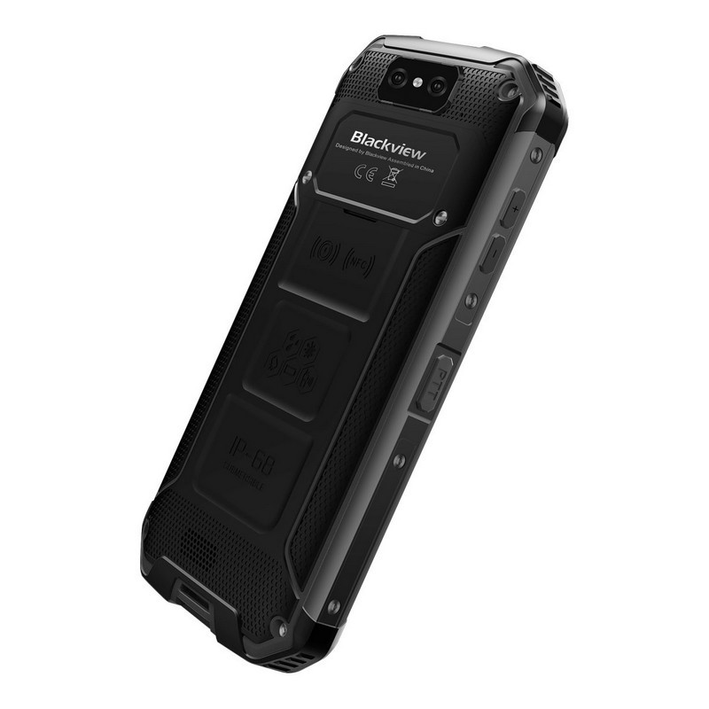 Blackview BV9500 Pro 6Go/128Go, smartphone robuste noir avec antenne supérieure, grand écran bord à bord affichant un visuel volcanique lumineux - Ítem1