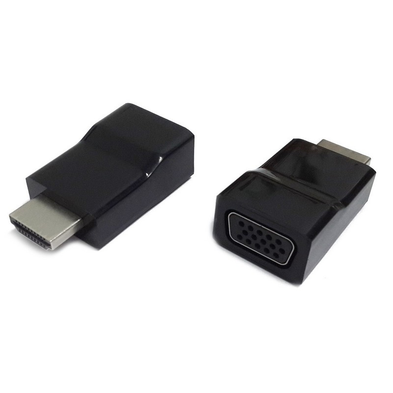 Gemgir HDMI vers VGA - Couleur noire - Convertit HDMI vers VGA - Connectez le câble VGA à l'entrée HDMI - Jusqu'à 1920x1080 @ 60Hz prend en charge une bande passante élevée, compatible HDMI v.1.4 - 1 x VGA DB15 femelle - 1 x HDMI 19 broches mâle