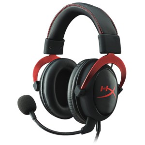 HyperX Cloud II Gaming Vermelho - Cor preta e vermelha - Almofadas de espuma de espuma de memória confortáveis com faixa de cabeça acolchoada de couro macio