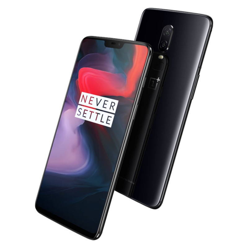 Oneplus 6 6Go/64Go Mirror Black avec écran bord à bord, encoche frontale discrète et bordures fines, façade noire brillante élégante - Ítem1
