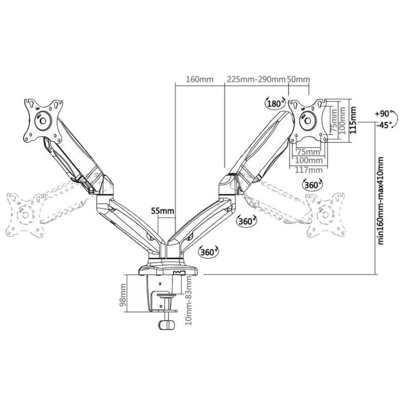 Soporte para Monitores Aisens DT27TSR-045 13-27 6.5KG VESA - Ítem2