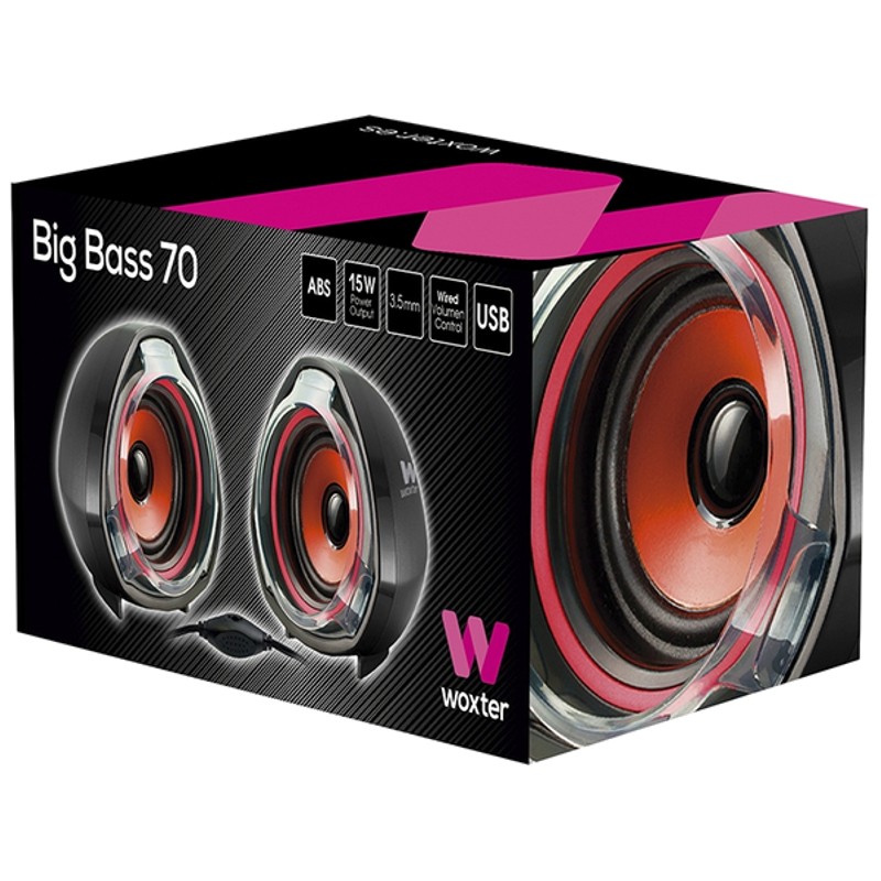 Colunas Multimédia 2.0 USB Woxter Big Bass 70 Red - Item5