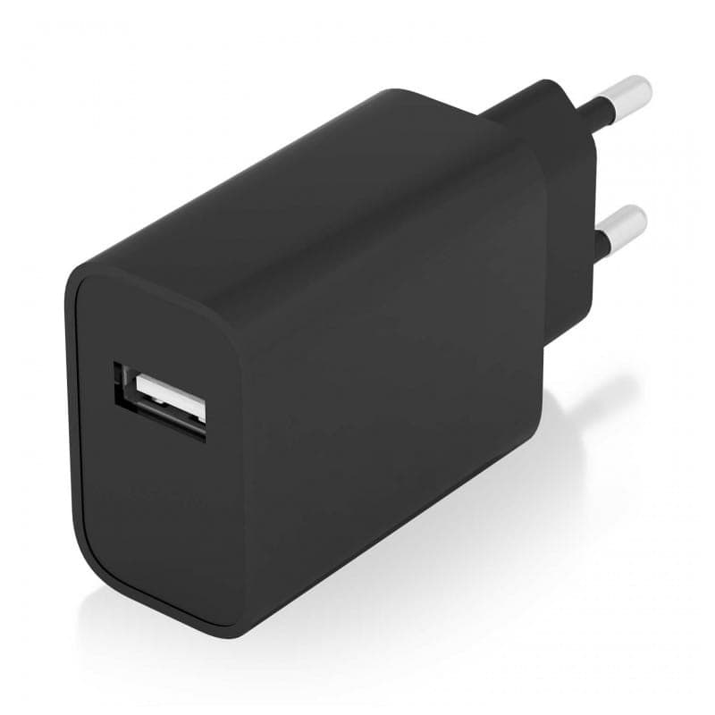 Cargador de Alta Eficiencia 10.5W Aisens 1xUSB Negro vista de la entrada usb