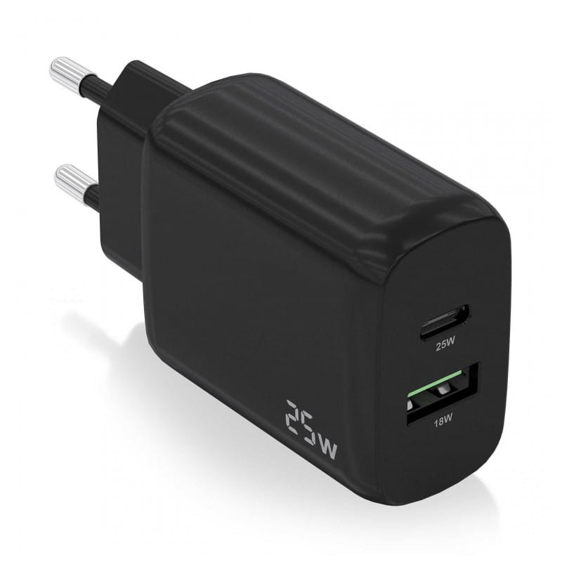 Aisens Chargeur double haute efficacité 25W 1xUSB Type-C / 1xUSB Noir - Ítem
