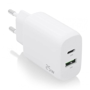 Aisens Chargeur double haute efficacité 25W 1xUSB Type-C / 1xUSB Blanc