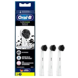 3 x Rechange de Têtes pour Brosse Braun Oral-B Charbon Actif