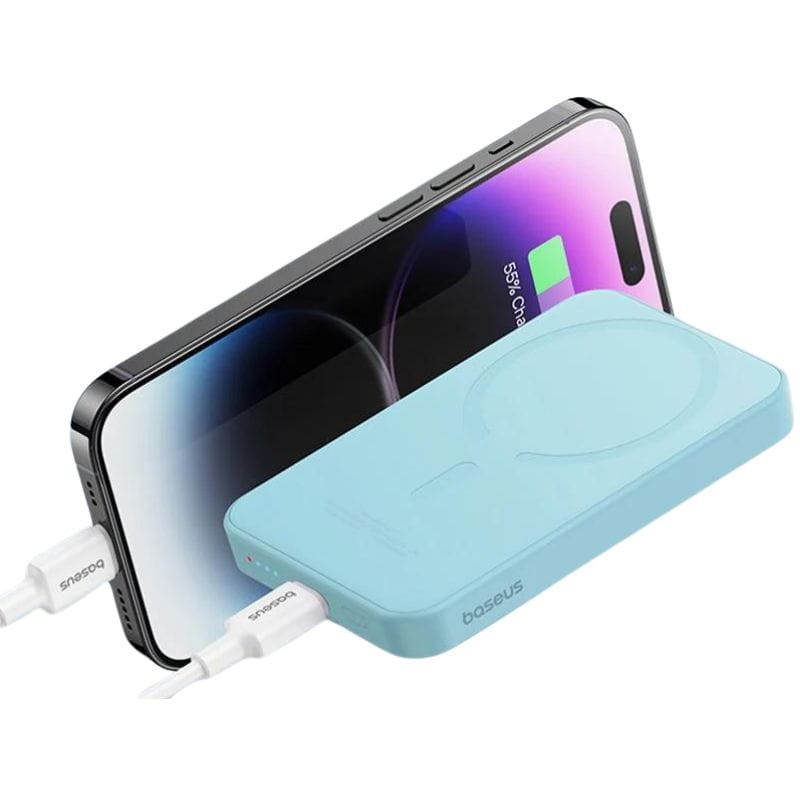 Baseus Power Bank Mini 5000mAh Compatible MagSafe Bleu - Charge rapide 20W et câble C inclus - Ítem5
