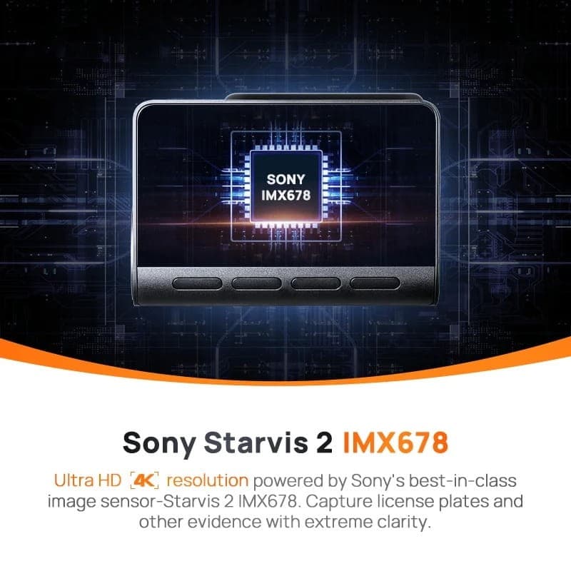 70mai Dash Cam 4K A810S + Cámara Trasera 70mai RC24 - sensor Sony Starvis