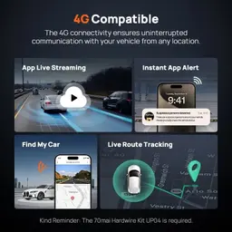 70mai Omni X800 128GB 4K WiFi/4G Preto - suporte para redes 4G