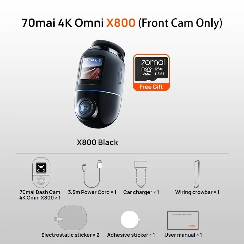 70mai Omni X800 128 Go 4K WiFi/4G Noir - Ítem6