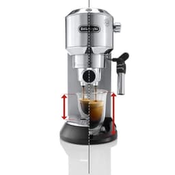 DeLonghi EC 685.M Cafetera Espresso en acero inoxidable, diseño compacto, boquilla de vapor ajustable y altura de taza regulable con bandeja extraíble