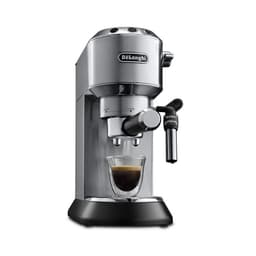 DeLonghi EC 685.M Cafetera Espresso de acero inoxidable, diseño compacto, portafiltro doble, vaporizador lateral para cappuccino, base negra y taza de espresso
