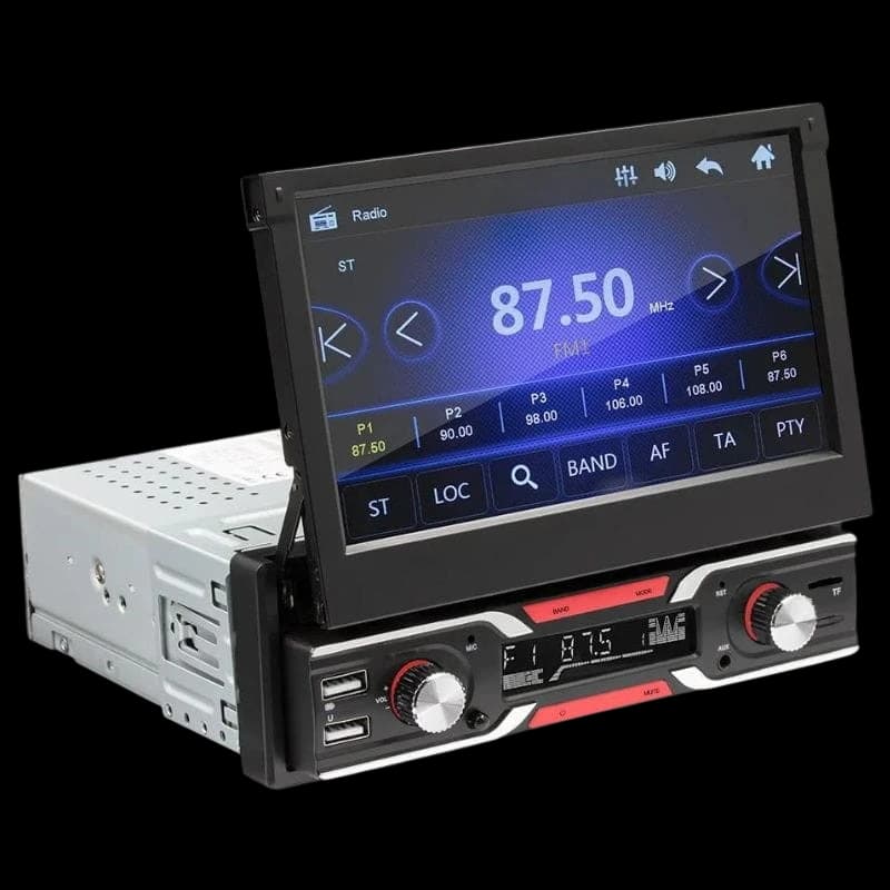 SWM 9603S Pantalla Retráctil Bluetooth Carplay/Android Auto inalámbrico USB Negro - Autorradio 1 DIN