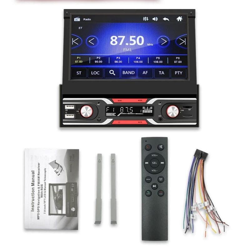 SWM 9603S Ecrã retrátil Bluetooth Carplay/Android Auto USB sem fios Preto - Autorrádio 1 DIN - Item2