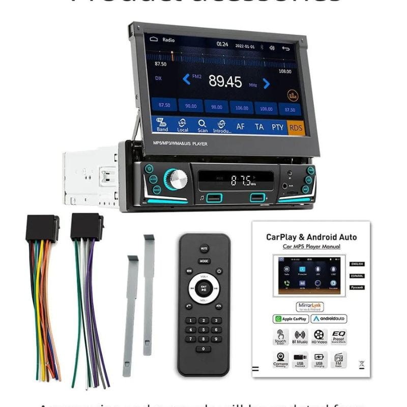 SWM 9606C-S 7 polegadas Bluetooth/MirrorLink/Carplay/USB Preto - Rádio Automóvel 1 DIN - Item1