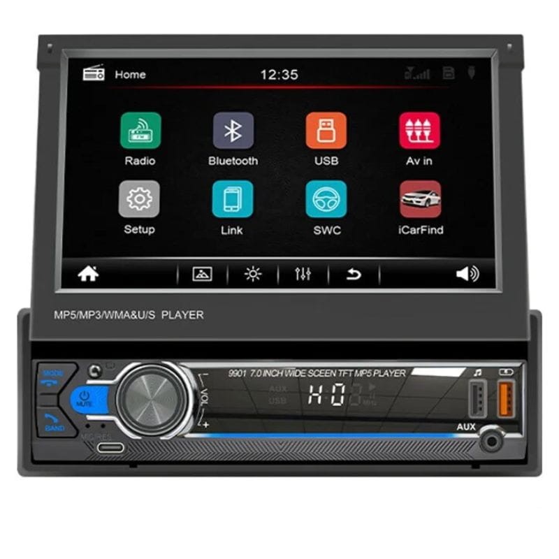 SWM 9901C-S Bluetooth/Mirror Link/Carplay/USB Preto - Rádio Automóvel 1 DIN - Item
