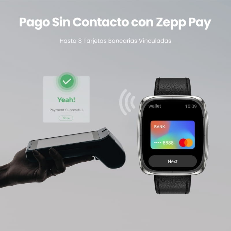 Amazfit Active 2 Square Bracelet en Cuir Noir - Ítem5