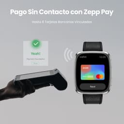 Amazfit Active 2 Square Bracelet en Cuir Noir - Technologie NFC