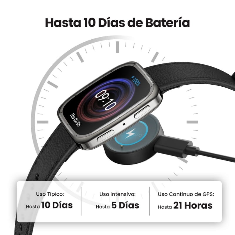 Amazfit Active 2 Square Bracelet en Cuir Noir - Ítem7