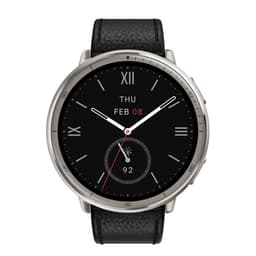 Amazfit Active 2 Pulseira em pele Preto - Relógio inteligente com GPS - vista frontal