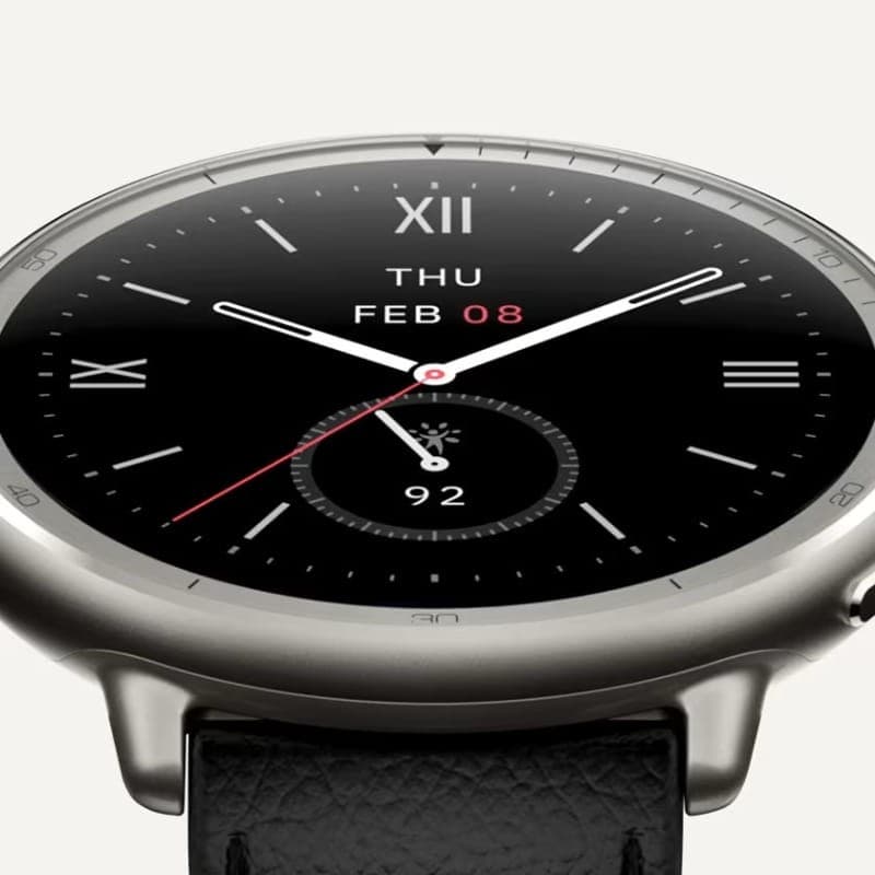 Amazfit Active 2 Pulseira em pele Preto - Relógio inteligente com GPS - safira protetora
