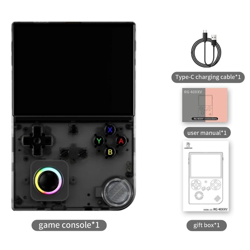Consola Retro Portátil Anbernic RG40XX V 64GB Negro - contenido de la caja