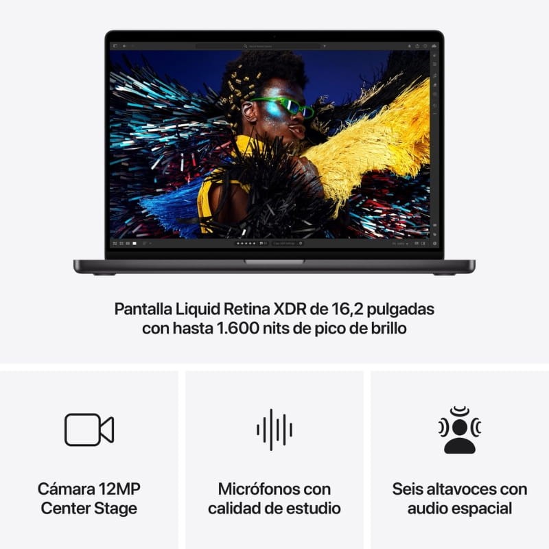 Apple MacBook Pro Apple M M4 Max 36GB/1TB/macOS Sequoia Negro 16,2 - Ítem3