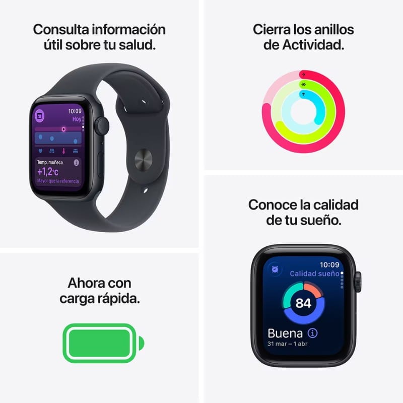 Apple Watch SE 3 GPS 44mm Blanco Estelar con Correa Deportiva Blanco S/M - Ítem3
