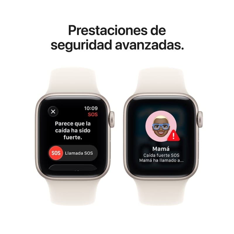 Apple Watch SE 3 GPS 44mm Blanco Estelar - función SOS