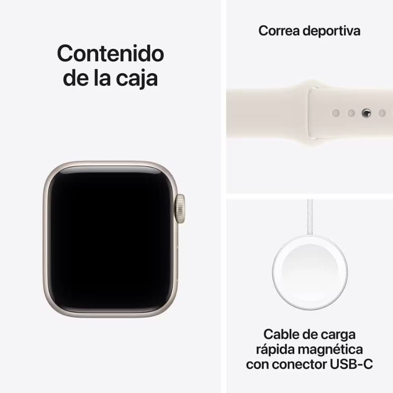 Apple Watch SE 3 GPS 44mm Blanco Estelar - contenido de la caja
