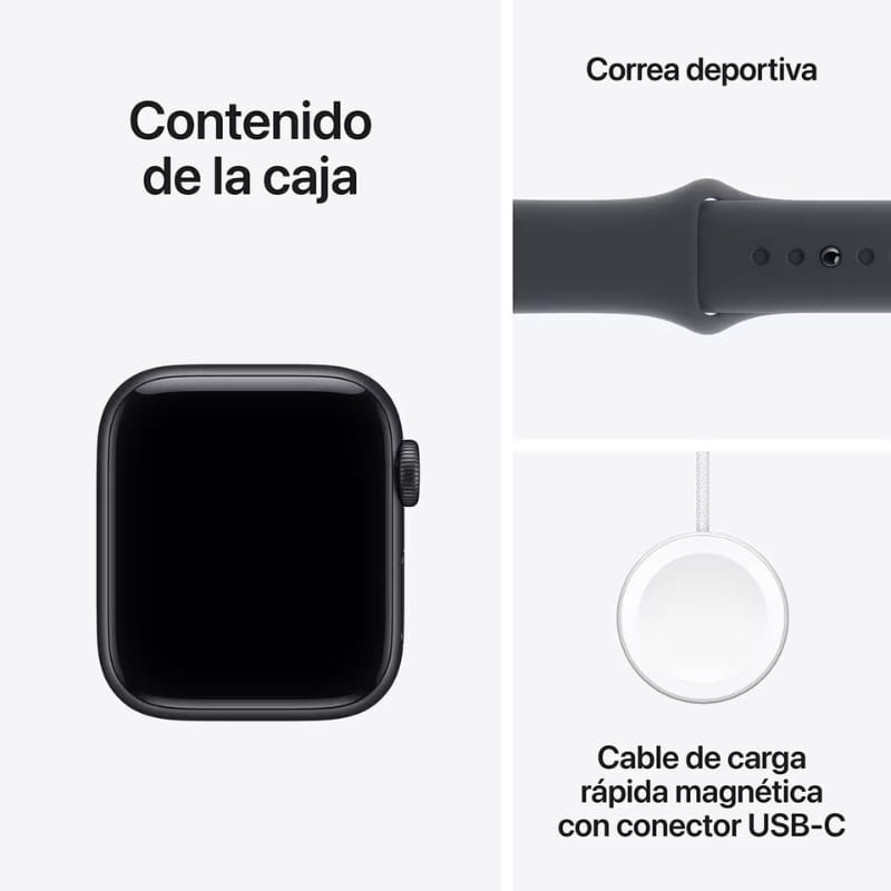 Apple Watch SE 3 GPS 40mm Medianoche con Correa Deportiva Negro M/L - Ítem8