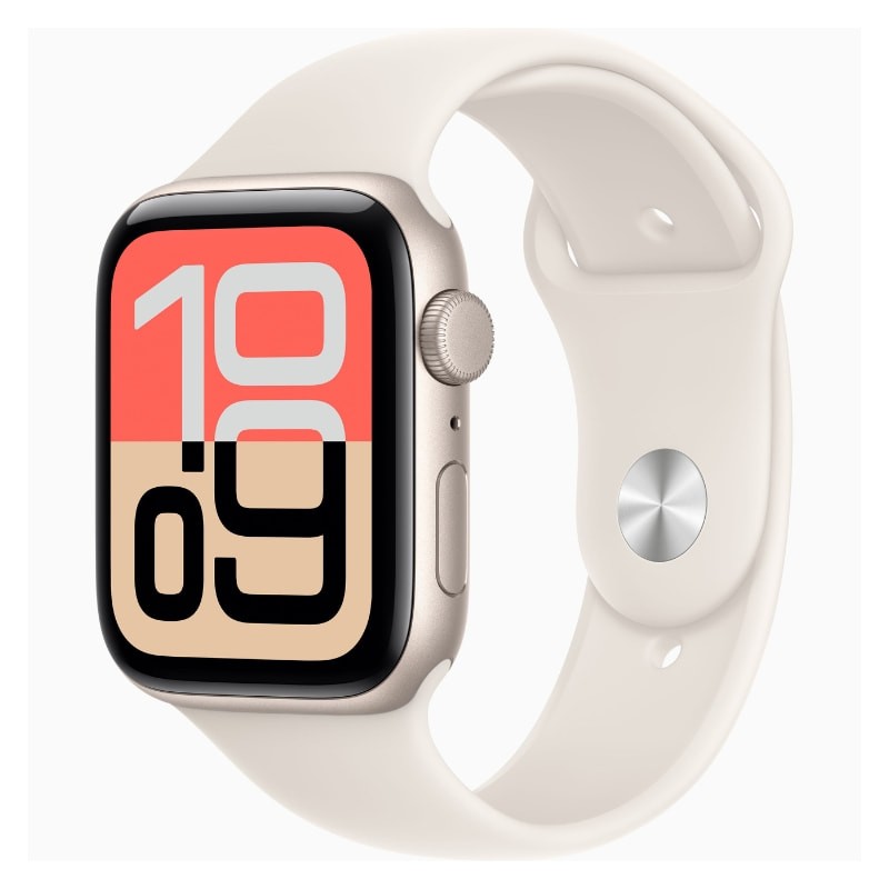 Apple Watch SE 3 GPS 44mm Blanco Estelar con Correa Deportiva Blanco S/M - Ítem