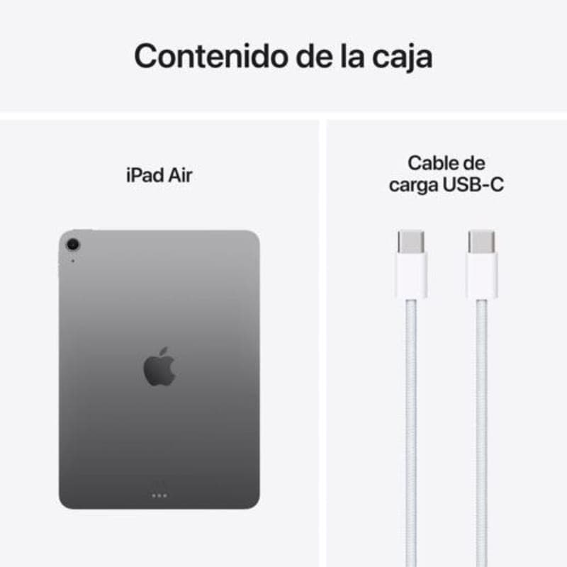 Apple iPad Air 5G 2025 11'' 8GB/128GB WiFi+Cellular Cinzento - conteúdo da caixa