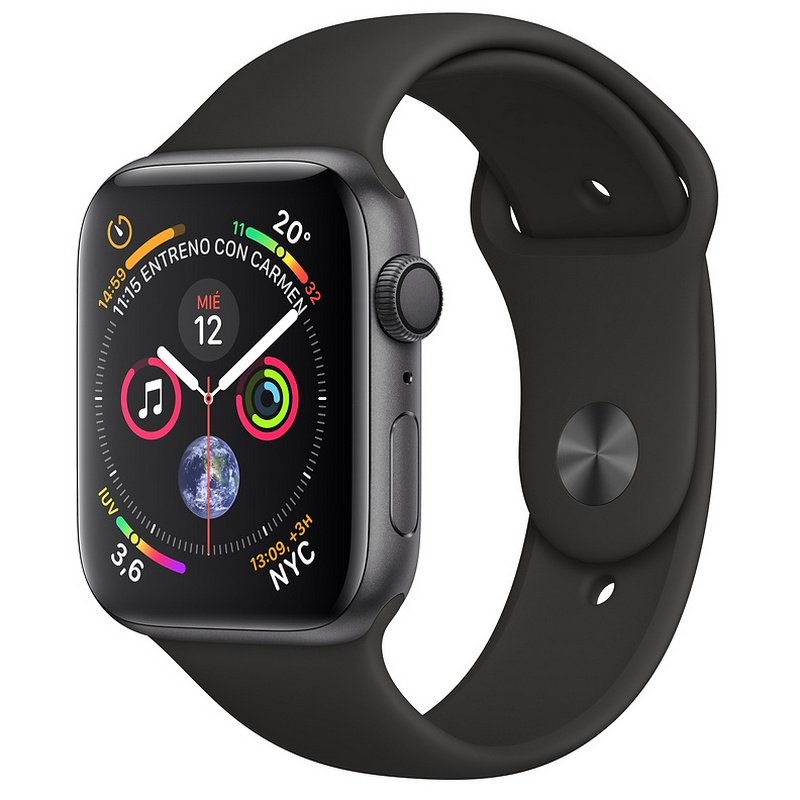Apple Watch Series 4 GPS 44mm Alumínio Cinzento Espacial / Pulseira Desportiva Preto