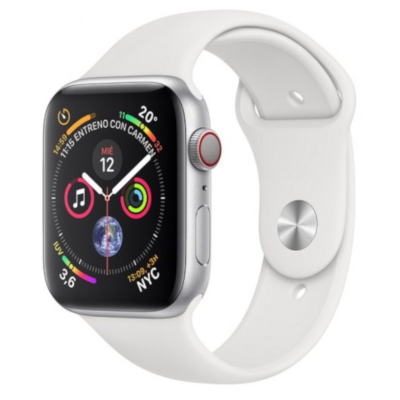 Apple Watch Series 4 GPS 44mm Aluminio Plata / Correa Deportiva Blanco