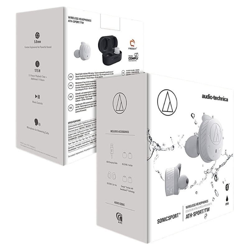 Audio-Technica ATH-SPORT7TW Cinzento - Auscultadores Bluetooth - Item4