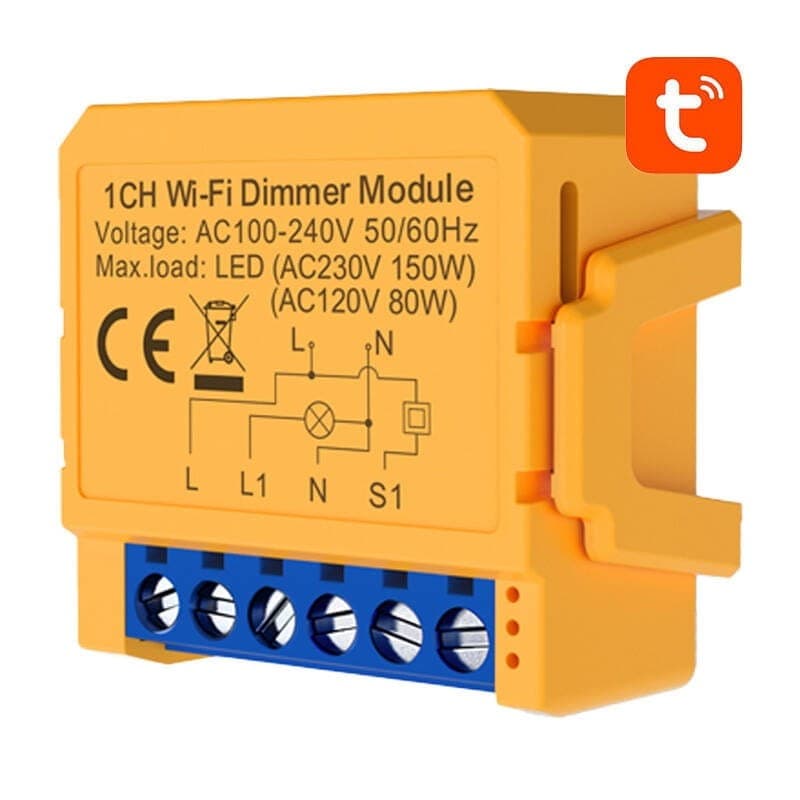 Avatto DMS16-2 Naranja - Switch Inteligente WiFi - vista a 45 grados