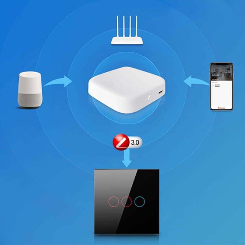 Avatto LZTS02-EU-B2 2 Botones ZigBee Negro - Interruptor Táctil Inteligente - Ítem4