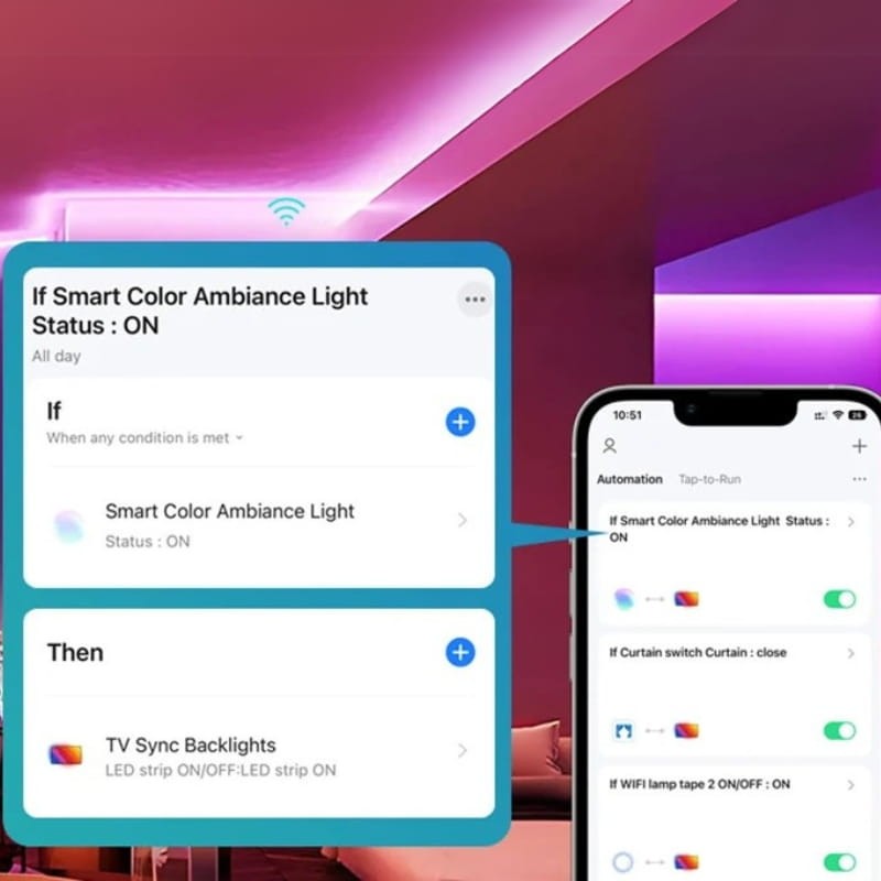 Avatto SLS06 Noir - Bande LED intelligente pour téléviseurs 55''-65'' - Ítem2