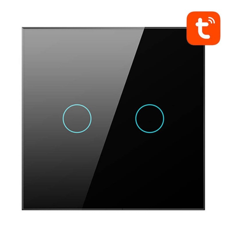 Avatto TS02-EU-B2 2 Botões WiFi Preto - Interruptor Táctil Inteligente - Item
