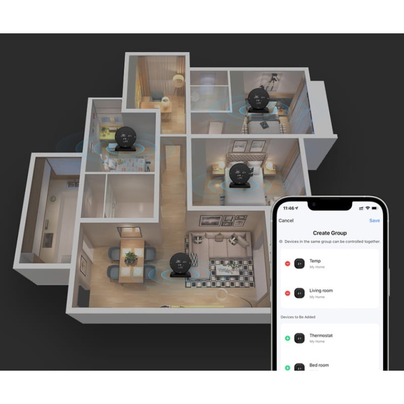 Avatto WHS20S WiFi Noir - Capteur de température et d'humidité IR - Ítem4