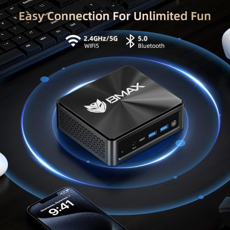 BMAX MaxMini B5 A Pro AMD Ryzen7 5700U/16GB/512GB SSD Win 11 Preto - Item5