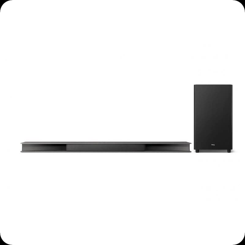 Barra de sonido TCL TS9030 RAY·DANZ Series Titanio 3.1 con subwoofer inalámbrico, diseño minimalista en titanio y frente tejido, estado desprecintado
