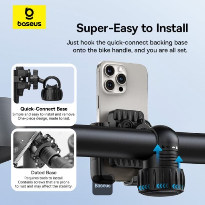 Baseus GoTrip Bike Mount - Suporte para smartphone para bicicleta - instalação simples