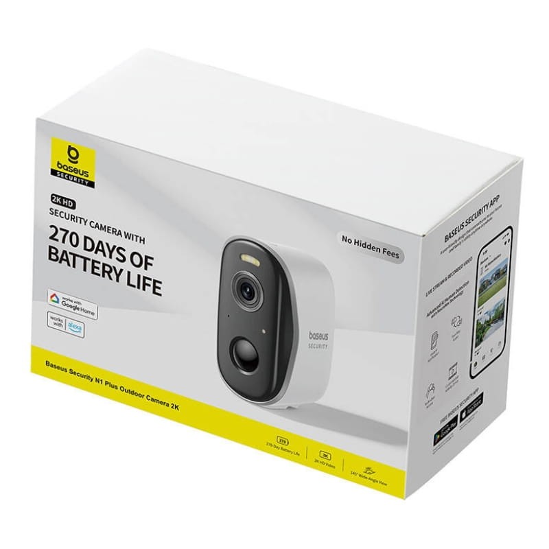 Baseus N1 Plus 2K WiFi Blanc - Caméra de sécurité extérieure - Ítem6