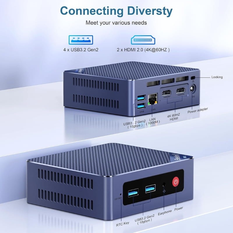 Beelink MINI S13 Pro Intel N150/16GB/500GB SSD Cor Azul - Item6