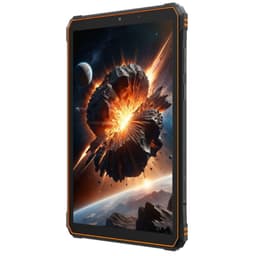 Tablet Blackview Active 5 naranja, 8.68 pulgadas, marco robusto con esquinas reforzadas, botones laterales y pantalla con biseles negros y detalles naranjas
