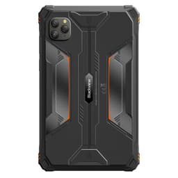 Tableta Blackview Active 5 rugerizada en color negro con detalles naranjas, carcasa robusta antigolpes, esquinas reforzadas y módulo trasero de triple cámara