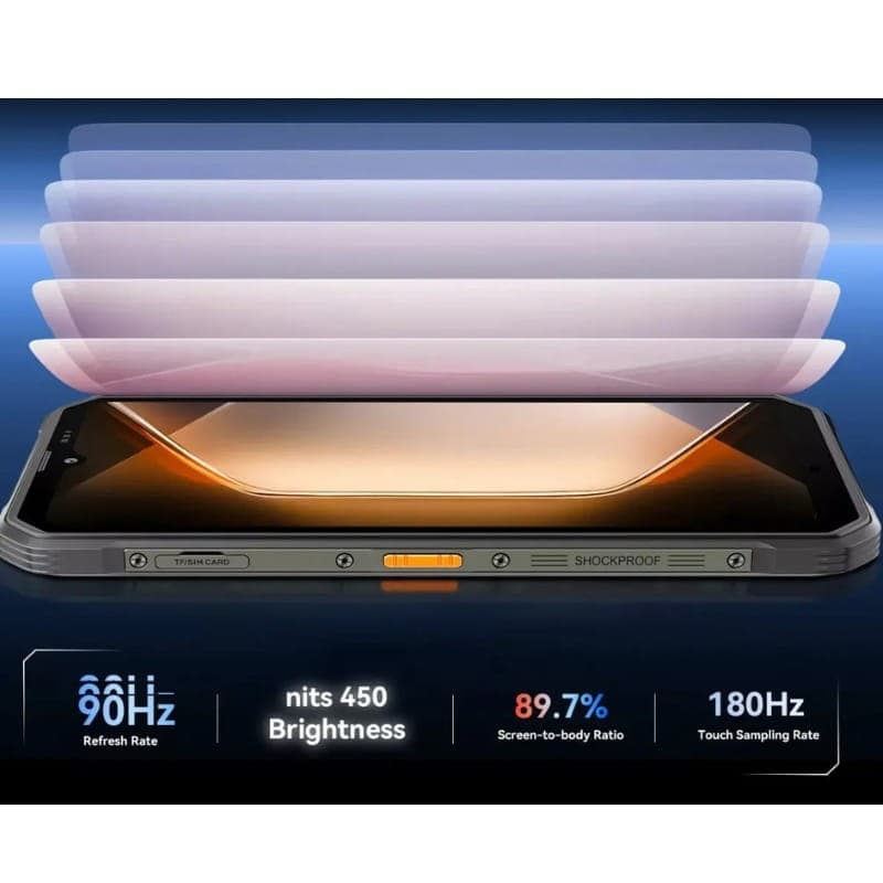 Blackview Fort 2 6GB/128GB Dual SIM Negro Rugged con pantalla 90 Hz, brillo 450 nits, 89.7% frontal, muestreo táctil 180 Hz y laterales reforzados Shockproof